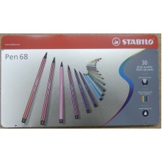 STABILO Pen 68系列彩色筆30色鐵盒裝
